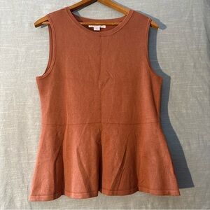 Liz Claiborne Sleeveless Peplum Tank Top Terracotta Women’s Sz M